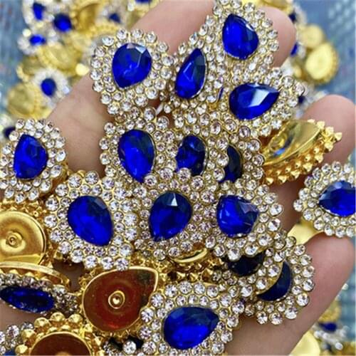 50 / PCS lake blue water drop glass claw drill crystal hand sewing drill DIY handmade clothing accessories wholesale factory dir