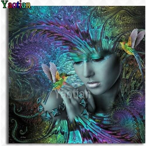 5d diy diamond painting fantasy beauty hummingbird diamond painting cross stitch mosaic embroidery diamond round square stones