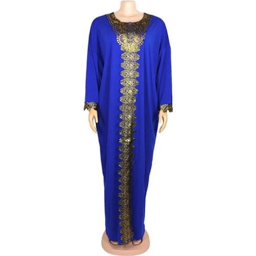 African Womens Robes Muslim Dress Style Spring/summer 2021stretch Cloth Round Collar Large Swing Dress African Traditional Dress
