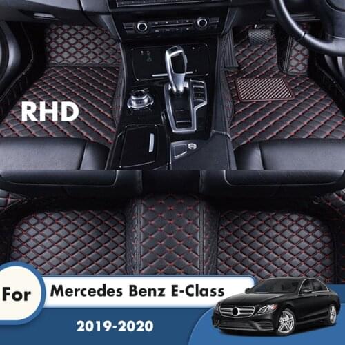 RHD Car Floor Mats For Mercedes Benz E-Class 2020 2019 Waterproof Artificial Leather Foot Pad Custom Auto Accessories Interior