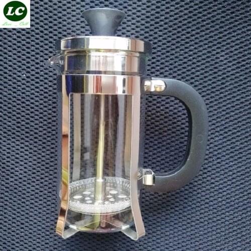 FREE SHIPPING FRENCH PRESS 350ml COFFEE /TEA TOOL WITH FILTER HIGH QUALITY GLASS POT