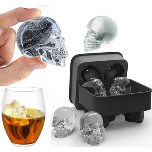 Best Sellers) 3D Skull Silicone Mold DIY Ice Maker Mold Tray