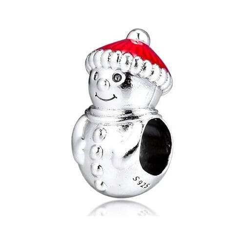 Bracelets Beads For Jewelry Making Snowman & Santa Hat Charm Authentic 925 Silver Jewelry Fits Charms Bracelets For Woman