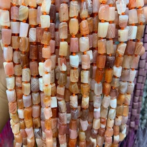 6x10mm Natural Red Botswana Agates Stone Beads 38cm Tube Column Spacer DIY Loose Beads For Jewelry Making Beads Accessories
