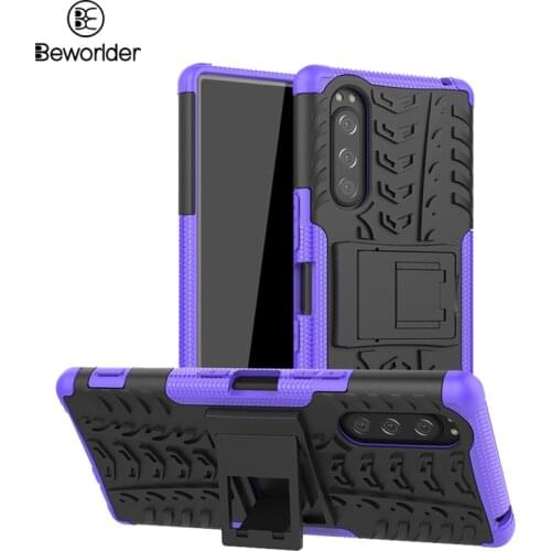 For Sony Xperia 1 5 8 10 1II 10II Cases ShockProof Hybrid Soft TPU Hard PC Stand Holder Phone Cover For Sony L4 L1 L2 L3 Case