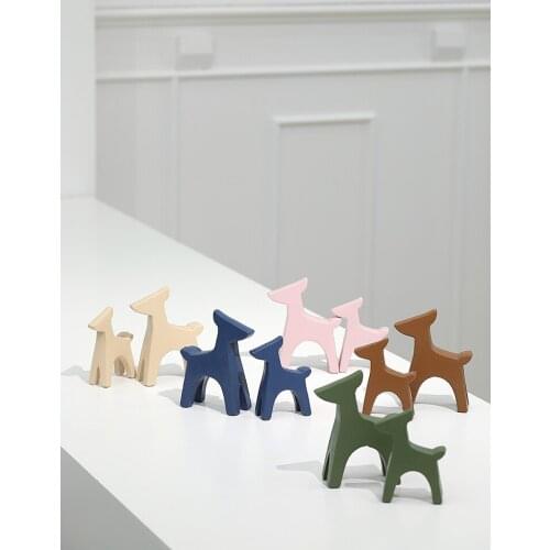 Animal Wooden Ornaments Craft Handmade Sculptures Living Room Entrance Decoration Nordic Style Restaurant Decoration Props