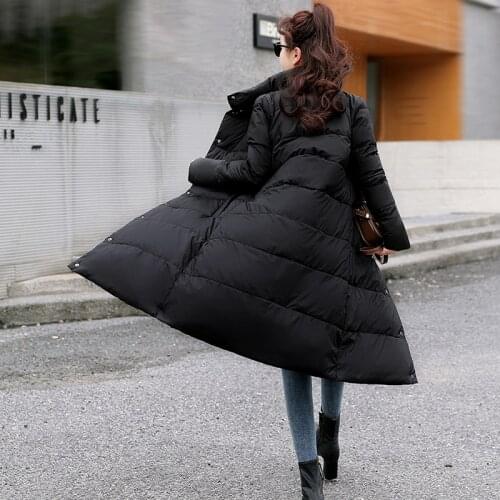 2021 Long Thick Down Jacket Women Winter Stand-up collar straight Coat Female Warm Down Parka For Women stylish overcoat