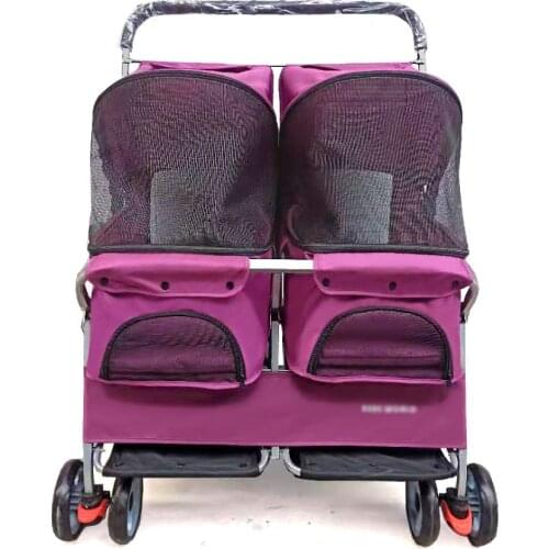 Two Seat Pop It Pet Cart Dog Carrier Double Nests Bed Fold Dismantling Washing Cat Care For Pets Dogs Accessories Transportation