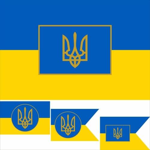 Ukraine Royal Family Standards Flag 3x5FT 90x150cm 100D Polyester Royal Standard of the Hetman of Ukraine (1918)