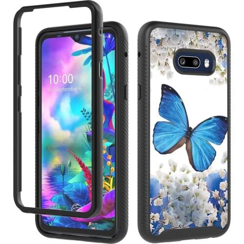 For LG G8X Case Hard PC 3 in 1 Hybrid Armor Shockproof Cartoon Butterfly protective back cover case for LG G8X ThinQ shell