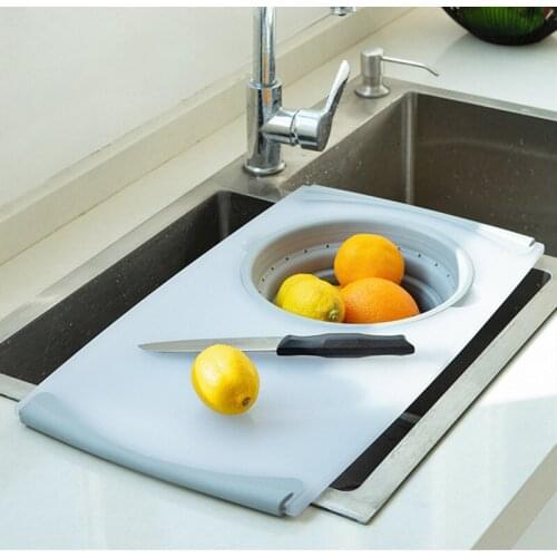 Innovative Multi-Functional 3 in 1 Chopping Board Detachable Folding Drain Basket Sink Cutting Board Kitchen Tools