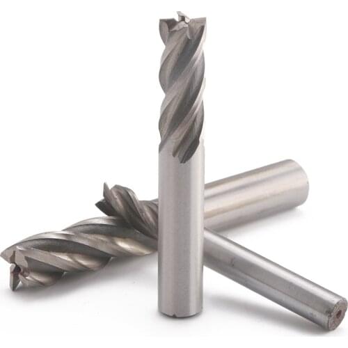 HSS Straight Shank 4 Flute End Mill Cutting Cutter Drill Router Bit CNC Tool 4/5/6/8/10/12mm
