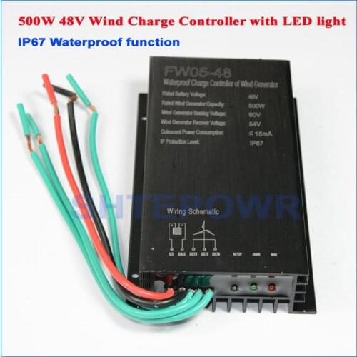 500W 48V wind charger controller for small home power wind system 500W regulator with LED or without LED choices