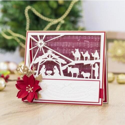 Nativity Scene Christmas Reindeer Metal Cutting Dies for Scrapbooking Craft Die Cut Card Making Embossing Stencil