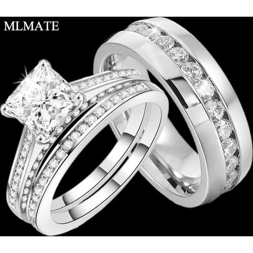MLMATE Rings With Cubic Zirkonia For Women