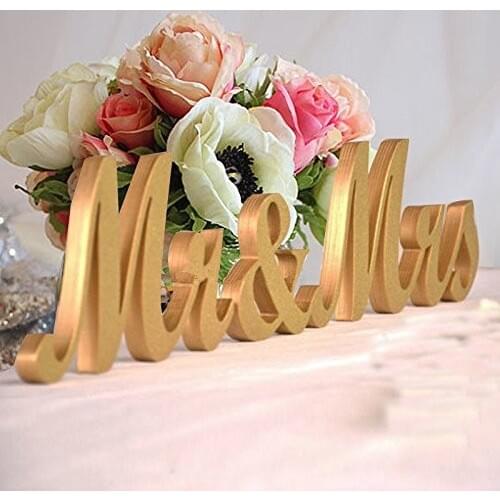 MR & MRS Gold Letters for Wedding Decoration Present, Table Top 3pcs/lot free shippping
