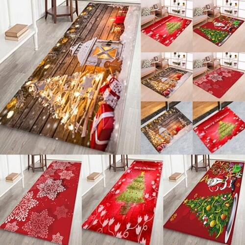 Non Slip Rug Holiday Kitchen Bedroom MAT Carpet Xmas Home Decor Santa Door Snowman Claus Floor Mat Merry Christmas Indoor Area