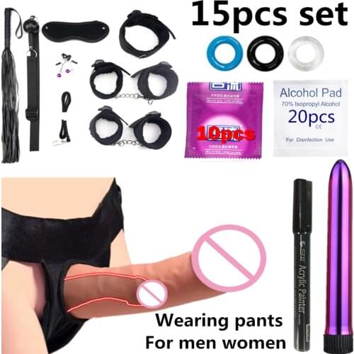 Wearing pants Huge Realistic dildo penis for men women Lesbian Couples Suction Cup Dick Adult Sex Toys Bondage Masturbation