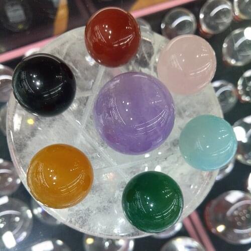 Wholesale Seven color quartz sphere Natural crystal ball Seven Star Group healing Fengshui