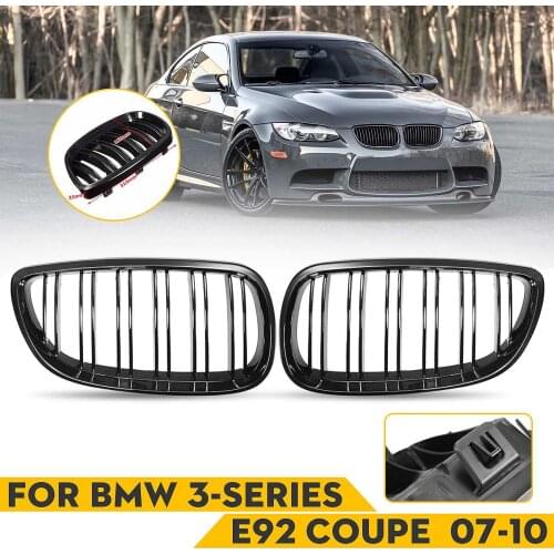 Pair Car Front Grille Kidney Grill For BMW E92 E93 320i 328i 335i 2010 2009 2008 2007 Car Styling Gloss Black 2D Coupe Convertib