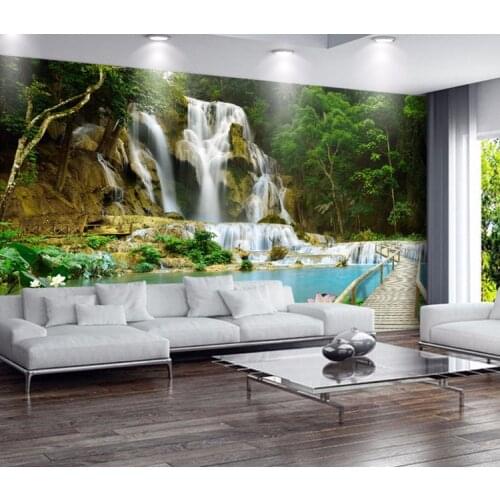 Custom Photo Waterfall Landscape 3D TV Background Photo Wallpaper Living Room Bedroom Custom Wall Mural Wall Covering
