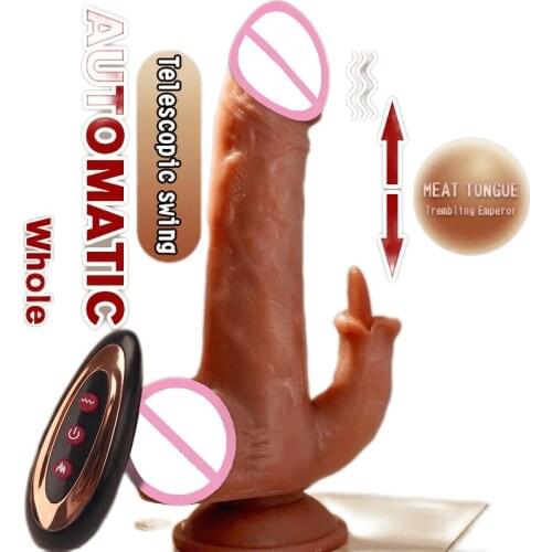 Realistic Dildo Vibrator Thrust Rotation Vibration And Licking Mode Heated Dildo Sucker Clitoral Stimulation Sex Toys For Women