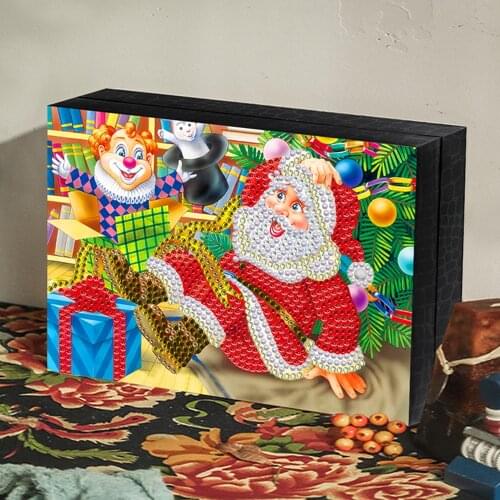 5D Diamond Painting Jewelry Box Christmas series Diy diamond painting Mosaic Embroidery kits Storage Box Gifts for the New Year