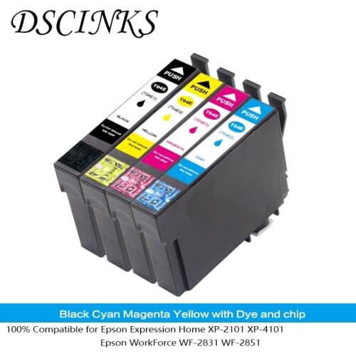 T04E1 T04E2 T04E3 T04E4 compatible ink cartridge with Dye ink for Epson Expression Home XP2101 XP4101 WorkForce WF-2831 WF-2851