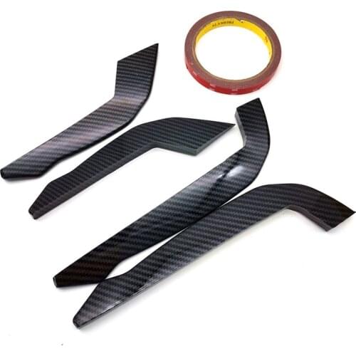 Carbon Fiber Look Car Bumper Lip Fin Splitter Spoiler Canard Front bumper side blade trim fender for Ford focus St/st-line MK4