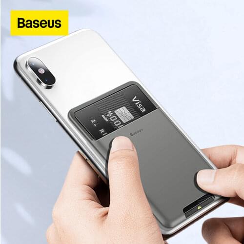 Baseus Universal Phone Back Wallet Card Slots Case For iPhone 12 11Pro Max X Sumsung Case 3M Sticker Silicone Phone Pouch Case