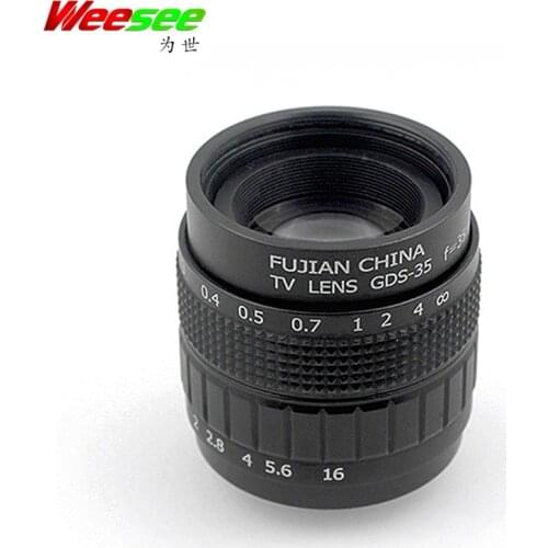 WS 35mm f/1.7 CCTV Lens C Mount CCTV Lens features alloy casing with quality lens