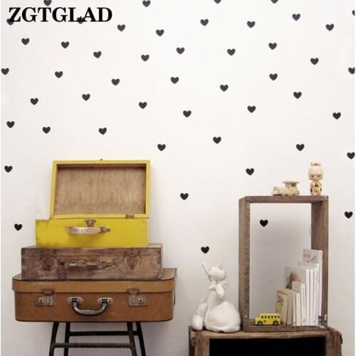 ZGTGLAD 45pcs/lot Little Hearts Wall Stickers Removable Home Decoration Decals Art Wall Decals Baby Girl Room Wall Decor