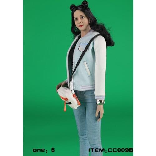 1/6 Scale Cc009 Female Soldier Trendy Sports Top Baseball Jacket Sportswear 12-inch Toy Figure Body Model Doll Accessories