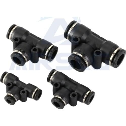 10pcs PE Series One Touch Pneumatic Tee Connector Air Hose Coupling Union T Pipe Pe Fitting PE4 PE6 PE8 PE10 PE12 PE14 PE16