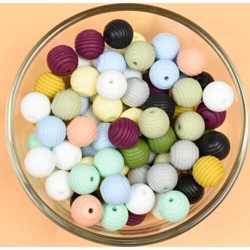100/200/500 pcs Silicone Spiral Beads DIY Threaded Silicone Beads BPA Free 4-6 Months Spiral Food Grade Silicone Teething