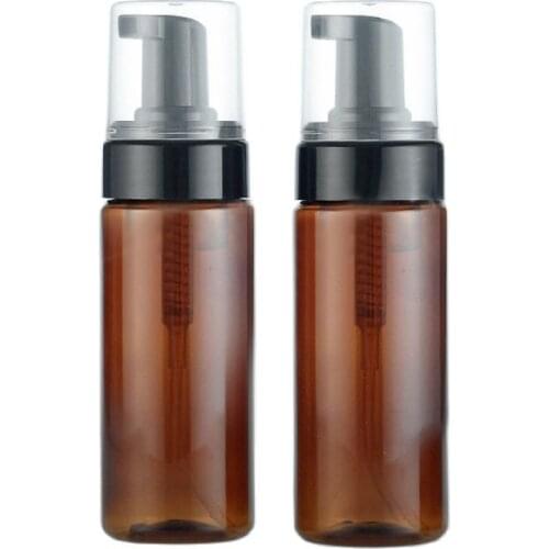 150ML brown FOAMING BOTTLE,MOUSSE BOTTLE with black pump soap bottle cleaner bottle
