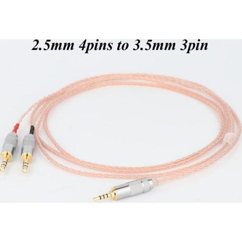 2.5mm TRRS Balanced 8 core OCC Copper Litz braid Headphone Upgrade Cable for MDR-Z7 Z7M2 MDR-Z1R D600 D7100