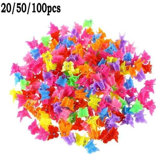 20/50/100pcs Girl Mixed Color Butterfly Hair Clips Grip Claw Barrettes Mini Hairclip Hairpin Hair Styling Accessories