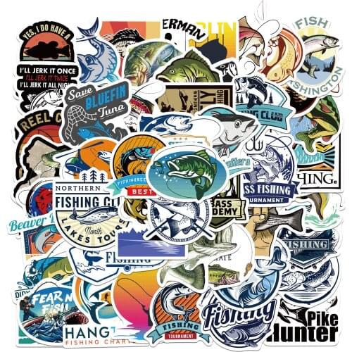 25/50PCS Travel Fisherman Go Fishing Outdoor Sticker Forskateboard Guitar Motorcycle DIY Luggage Suitcase Toy Decoration Vehicle