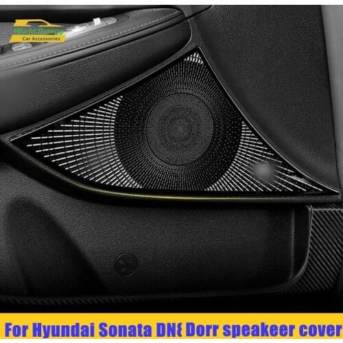 For Hyundai Sonata DN8 2020 2021 Car Styling Accessories Stainless Steel Door Speaker Cover Trim Sticker Car Roof Speaker Trim