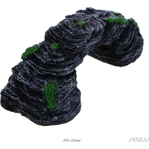 Fish Tank Aquarium Under D 'Water Decorations Resin Ornaments Turtle Reptiles Landscaping Terrace Bridge Accessories DropShip