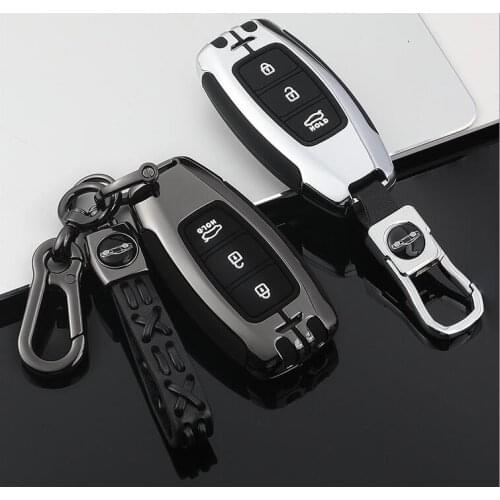 Car Zinc Alloy Key Case Cover For Hyundai I30 Ix35 KONA Encino Solaris Azera Grandeur Ig Accent Santa Fe Palisade 2017-2021