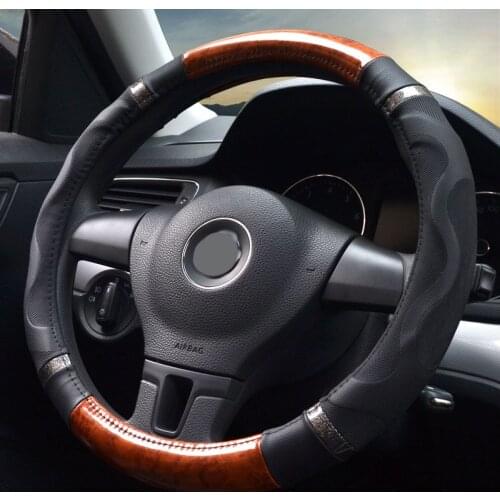 Auto Steering Wheel Cover 37 38 39 40 cm Universal For Mercedes bmw audi Peach wood grain Automobile massage Steering Cover New