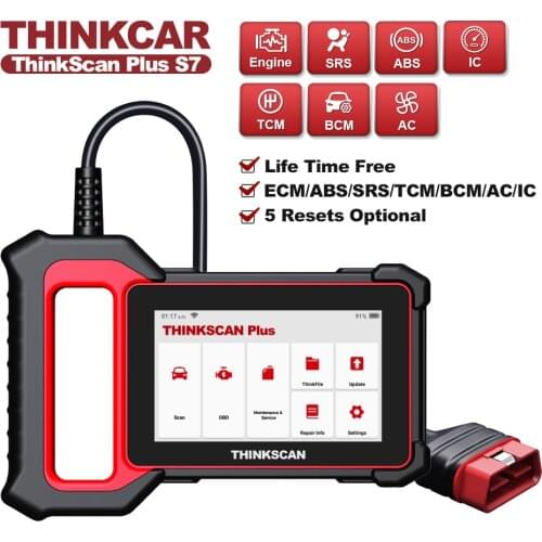 THINKCAR ThinkScan Plus S2/S4/S7 DIY OBD 2 Car Diagnostic Tool System Scan Tools 2/3/5 Opition Resets OBD2 Code Reader free ship