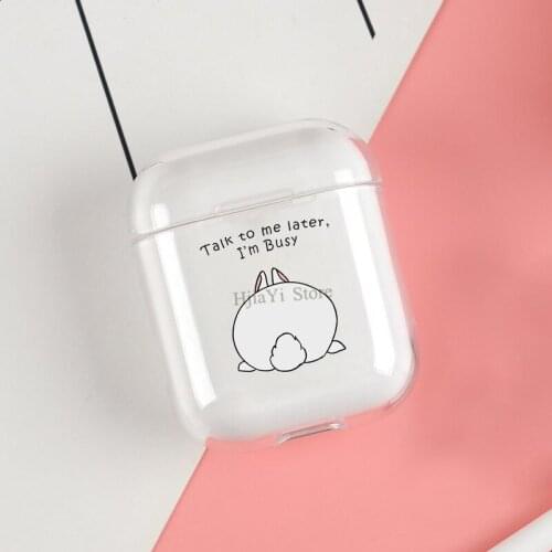 Busy Rabbit Cute Bunny Cases For Apple AirPods 1 2 Case Clear Wireless Bluetooth Earphone Case Protective Shell