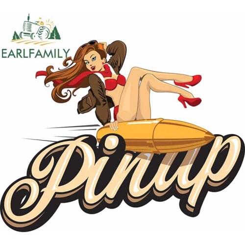 EARLFAMILY 13cm x 10.4cm For Pinup Girl Fine Car Stickers Fashion Decal Sunscreen Waterproof Surfboard Decals Personality Decor