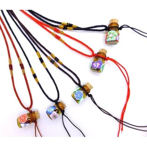 5pcs/lot Butterfly Flower Design Essential Oil Bottles MIni Women Vintage Ceramic Pendant Jewelry Perfume Air Fresher Jewelry