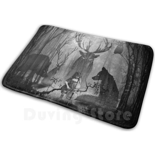 Classical Concerto In The Woods Mat Rug Carpet Anti-Slip Floor Mats Bedroom Magic Music Concert Woods Trees Animals Wild Animals