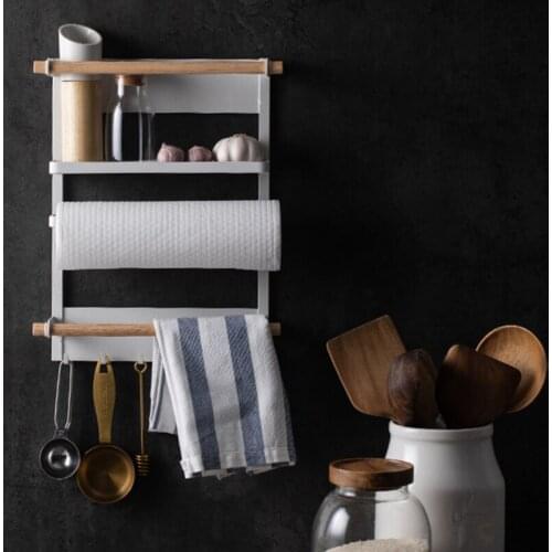 Magnet Kitchen Organizer Japanese Refrigerator Shelf Side Wall Hanger Pot Shovel Rack Shelves Kitchen Storage Home Goods