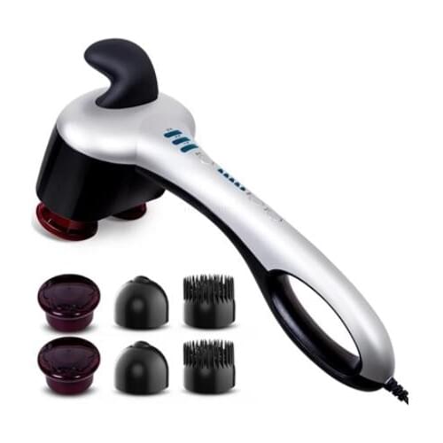 Heating Handheld Percussion Infrared 3 Pattern 4 Gear 2 Massage Heads Polar Speed Adjustment Roller Electric Dolphin Massager